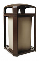 Rubbermaid 50 gal Square Trash Can, Plastic, Sable - FG397500SBLE