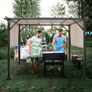 10 X 10 Feet Metal Frame Patio Furniture Shelter-Beige