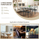 5 Pieces Dining Set With Tempered Glass Top Table and 4 Upholstered Chairs