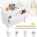 Baby Changing Table Infant Diaper With 3 Drawers and Safety Belt-White
