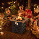 Square Propane Fire Pit Table With Lava Rocks and Rain Cover
