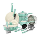 16 Piece Soft Grip Cookware Set - Turquoise