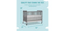 Carson Classic 3-in-1 Convertible Crib in Steel Grey Storm Grey