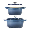 4-quart & 6-quart Enameled Cast Iron Round Dutch Oven, 2-pack - Blue