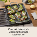Ceramic Double Griddle Silver \