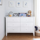 Morgan 6 Drawer Double Dresser - White