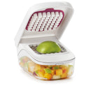Vegetable Manual Food Chopper - Stainless Steel Blade, Dishwasher-Safe, White