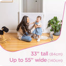 55 in. W X 33 in. H Indoor/Outdoor Retractable Baby Gate - White