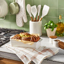 1.5qt Rectangle Stoneware Loaf Dish Cream