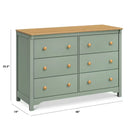 Shea 6-Drawer Dresser - Light Sage and Honey