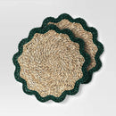 2pk Woven Charger Scallop Green - Threshold™