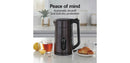 1.7Liter DoubleWall Dig SS Kettle 40851: Electric Water & Tea Heater, 1.7L, Stainless Steel, 1500W, Black