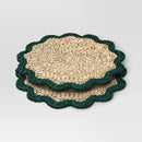 2pk Woven Charger Scallop Green - Threshold™