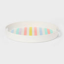Striped Round Serving Tray