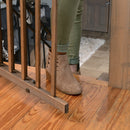 Walk-Thru Top Of Stairs Baby Gate - Brown