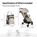 Nexis Carbon Travel Stroller, Ultra-Lightweight - Khaki