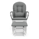 Storkcraft Premium Hoop Glider and Ottoman (White Base, Gray Cushion)