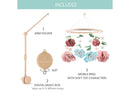 Wooden Crib Mobile with Music Box - Pink