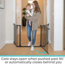Deluxe Décor Safety Gate: Extra Wide Baby Gate - Adjustable 38.3 to 72 Inches Wide - 30 Inches Tall - Matte Bronze