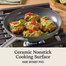 12" Ceramic Fry Pan with Lid - Silver