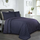 Cotton Blend Bedspread Set - Navy