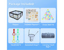 Small Playpen for Babies - Foldable Playmat & Basketball Hoop