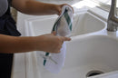 14 X 18in Ribbed Bar Mop Microfiber Towels (12 Pack) Green Stripe