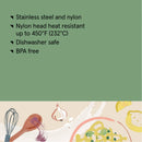 Stainless Steel and Nylon Solid Turner - Dishwasher-Safe