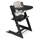 Tripp Trapp High Chair and Cushion with Tray - Black with Nordic Grey