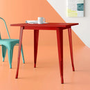 Feodora 31.5'' Square Metal Indoor-Outdoor Table - Red