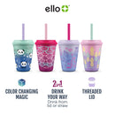 12oz 4pk Plastic Chameleon Color Changing Cups with Twist on Lids - Purple