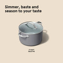 6qt Nonstick Ceramic Coated Aluminum Stock Pot - Dark Gray