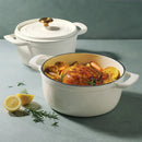 Enameled Cast Iron Round Dutch Oven, 2-pack - White