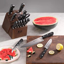 Adams Series German Steel Forged 15-Piece Knife Block Set - Black