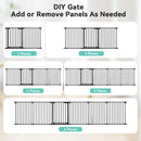 150" Extra Wide Baby Gate with Door - Black
