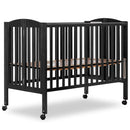 Full-Size 2-in-1 Folding Baby Crib - Black