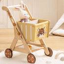 RBaby Push Walker Doll Stroller, Wooden Shopping Cart