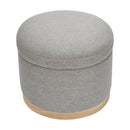 Naka Storage Ottoman with Light Wood Base - Performance Gray