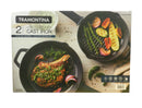 Pre-Seasoned Cast Iron Grill and Skillet Set