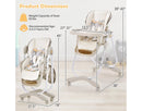 Foldable Baby High Chair - Gray