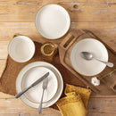 16-Piece Dinnerware Set of Plates & Bowls - Speckled White