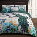 Bebejan Peacock Jardin 5 Piece Reversible Comforter Set - Queen
