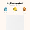 2 in 1 Breathable Fiber Two Sided Portable Mini Crib Mattress - White