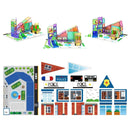 150pc Magnetic Tile Building Set - School Police Station and Hospital Theme