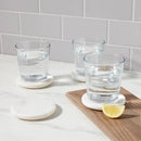 4pk Marble Coasters White