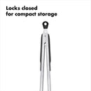 Stainless Steel 12-inch Food Tongs - Locking Handle