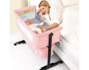 Semphis Baby Bassinet Foldable Portable Bedside Crib,Storage Basket Breathable Mesh - Dark Grey