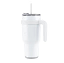40oz Cold1 Vacuum Insulated Stainless Steel Straw Tumbler Mug White: Dishwasher-Safe, Dual Lid Openings