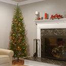 6.5' Prelit Slim Artificial Christmas Tree - Multicolored Lights