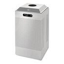 Rubbermaid Silhouette Can/Bottle Recycling Receptacle, Square, Steel, 29 Gal, Silver - RCPDCR24CSM